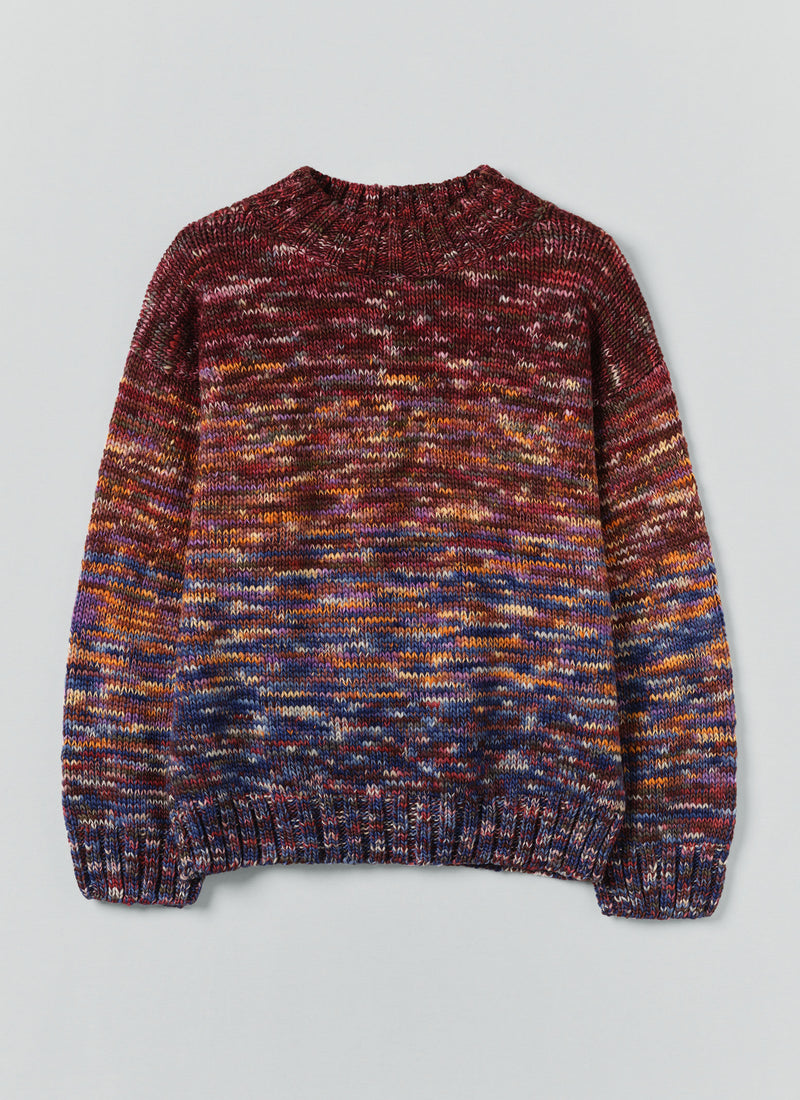 Hand Dyed Textured Sweater | Plum Multi