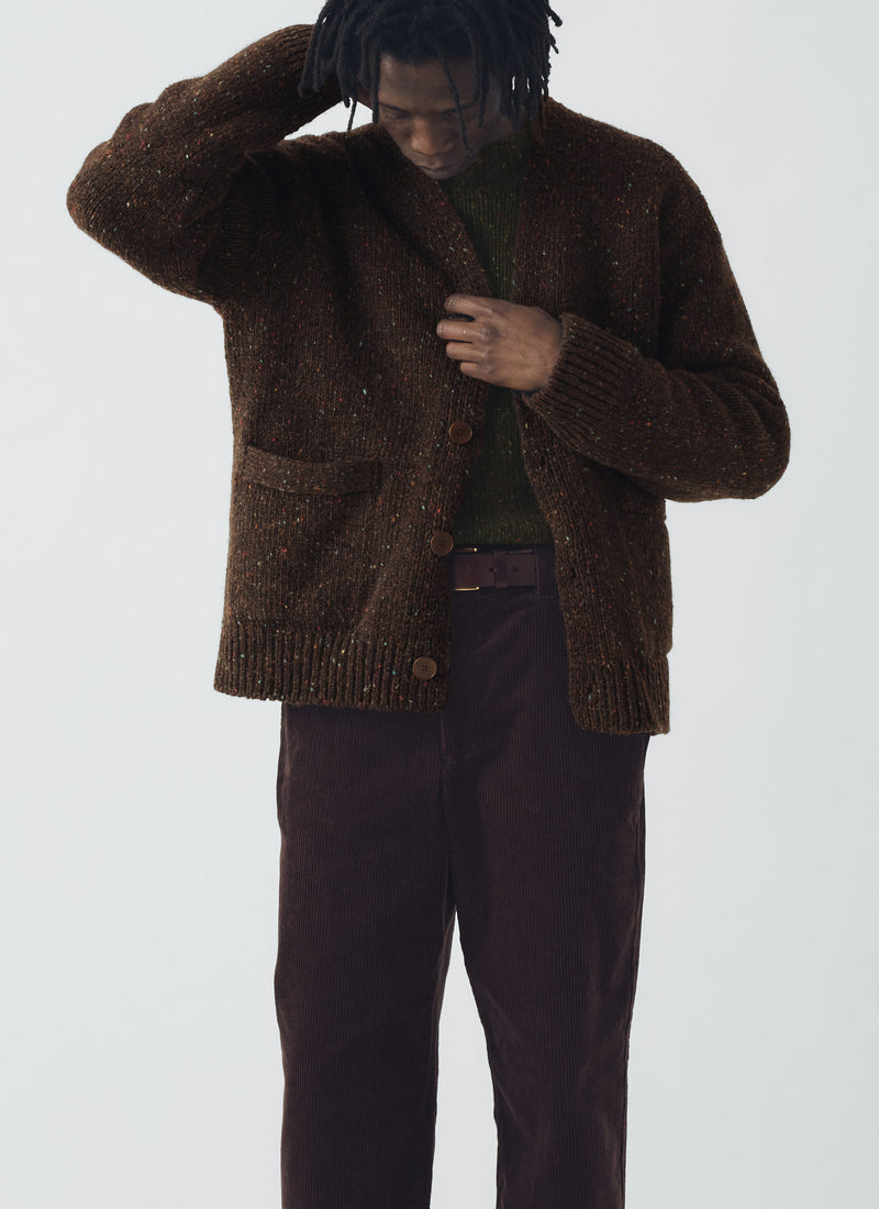 Donegal Wool V-Neck Cardigan | Bark