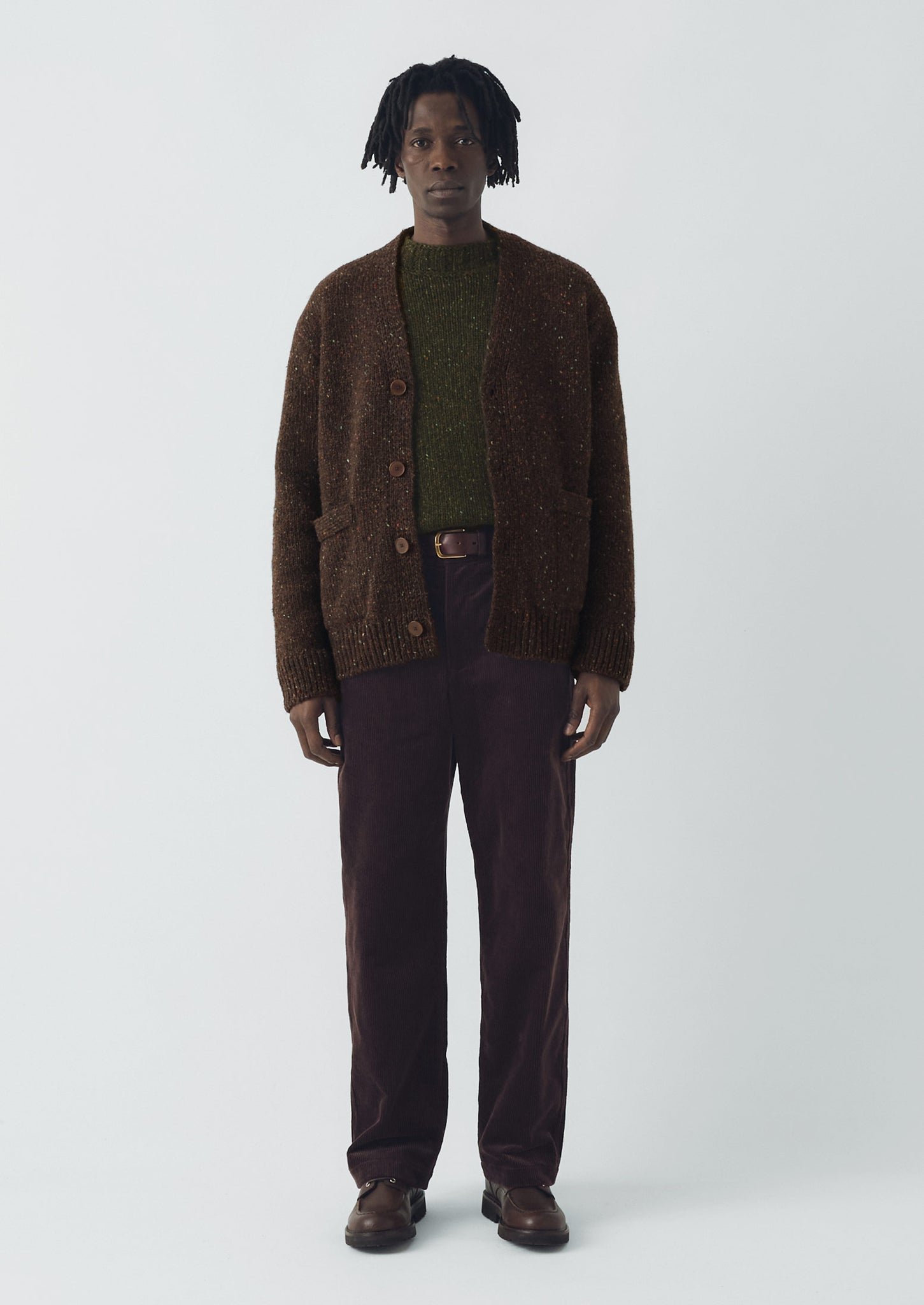 Donegal Wool V-Neck Cardigan | Bark