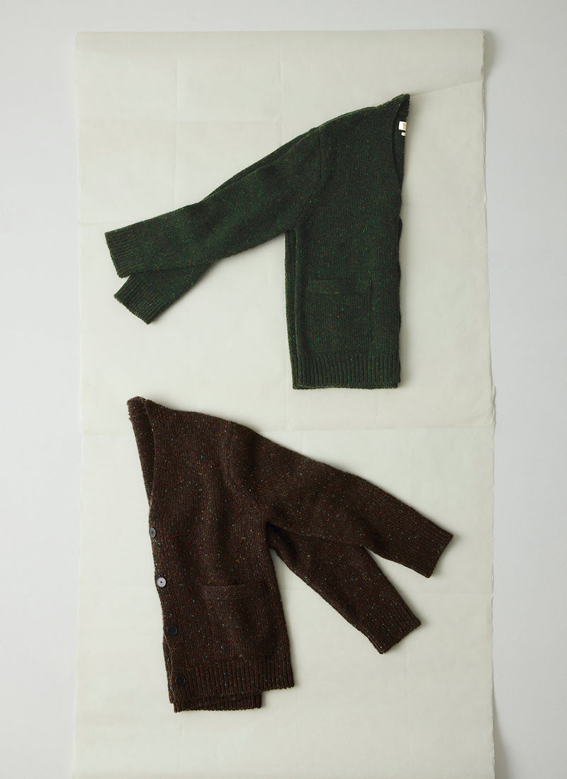 Donegal Wool V-Neck Cardigan | Bark