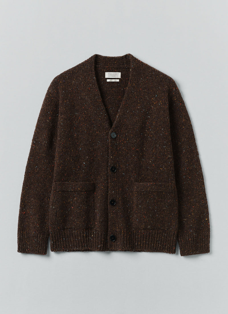 Donegal Wool V-Neck Cardigan | Bark