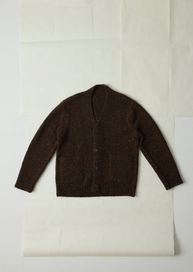Donegal Wool V-Neck Cardigan | Bark