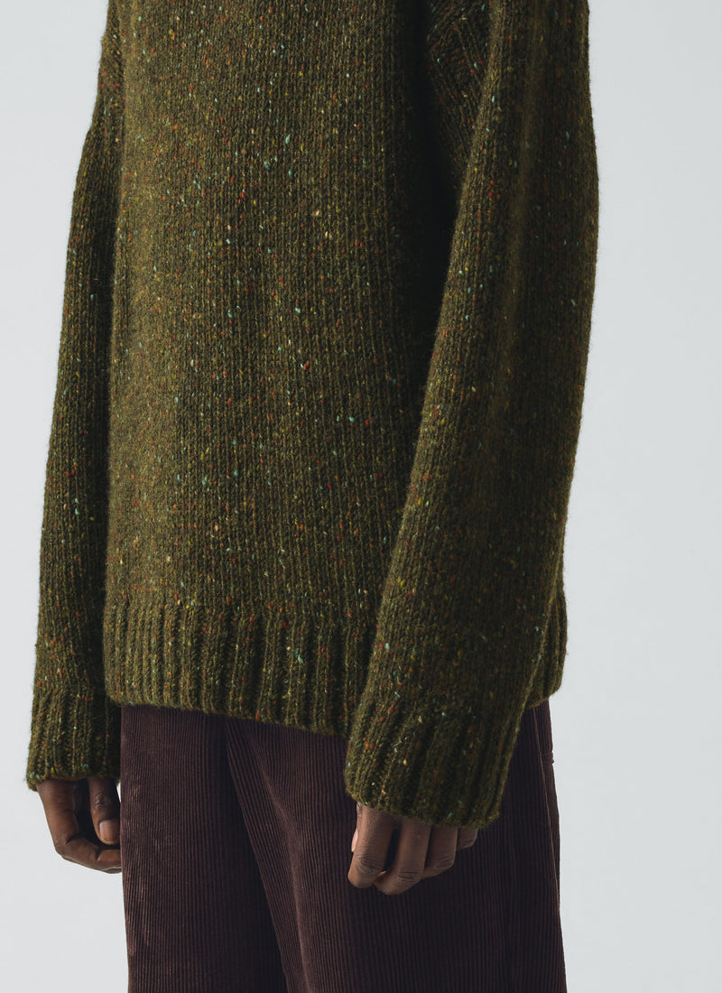 Finn Donegal Wool Sweater | Khaki