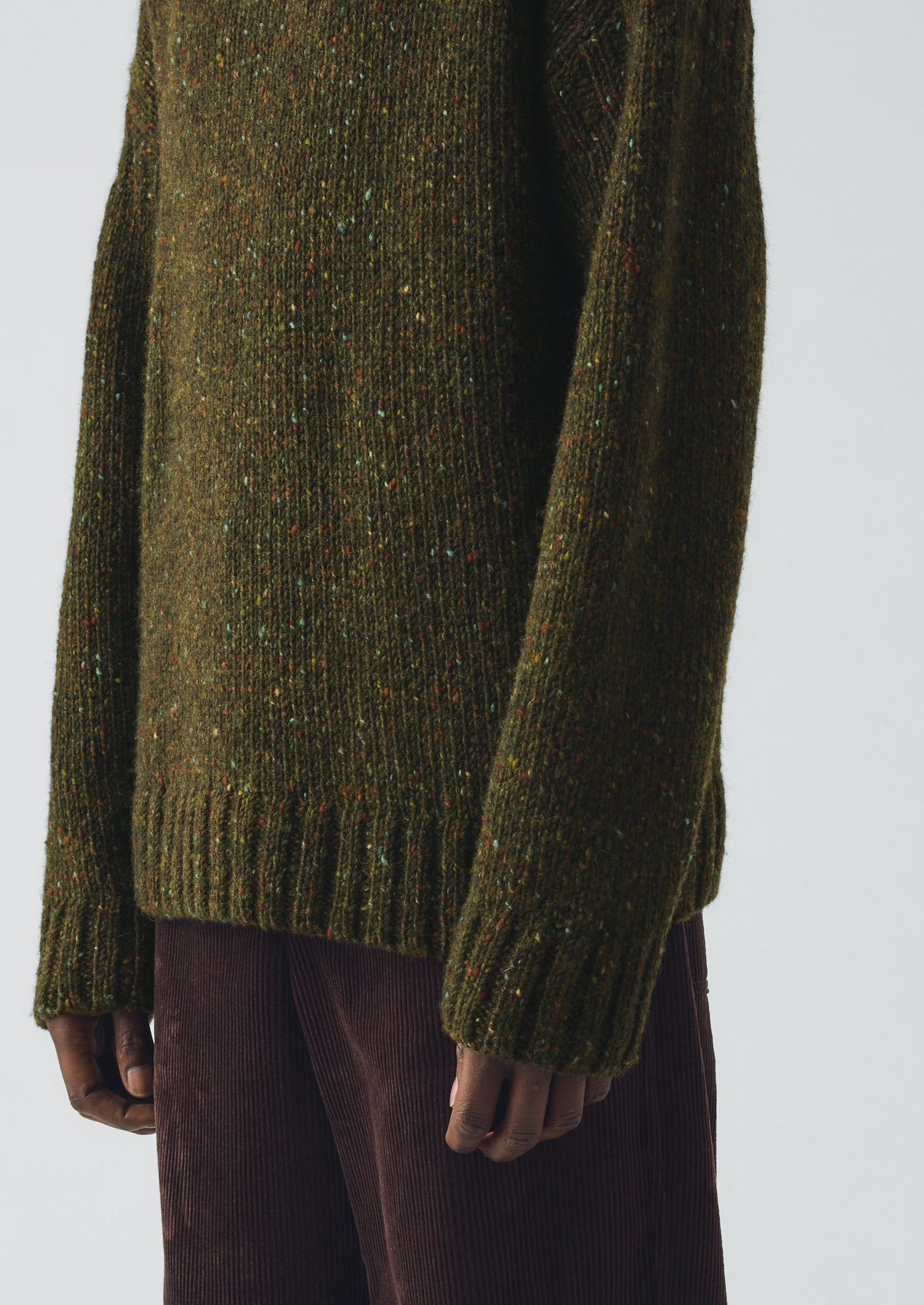 Finn Donegal Wool Sweater | Khaki