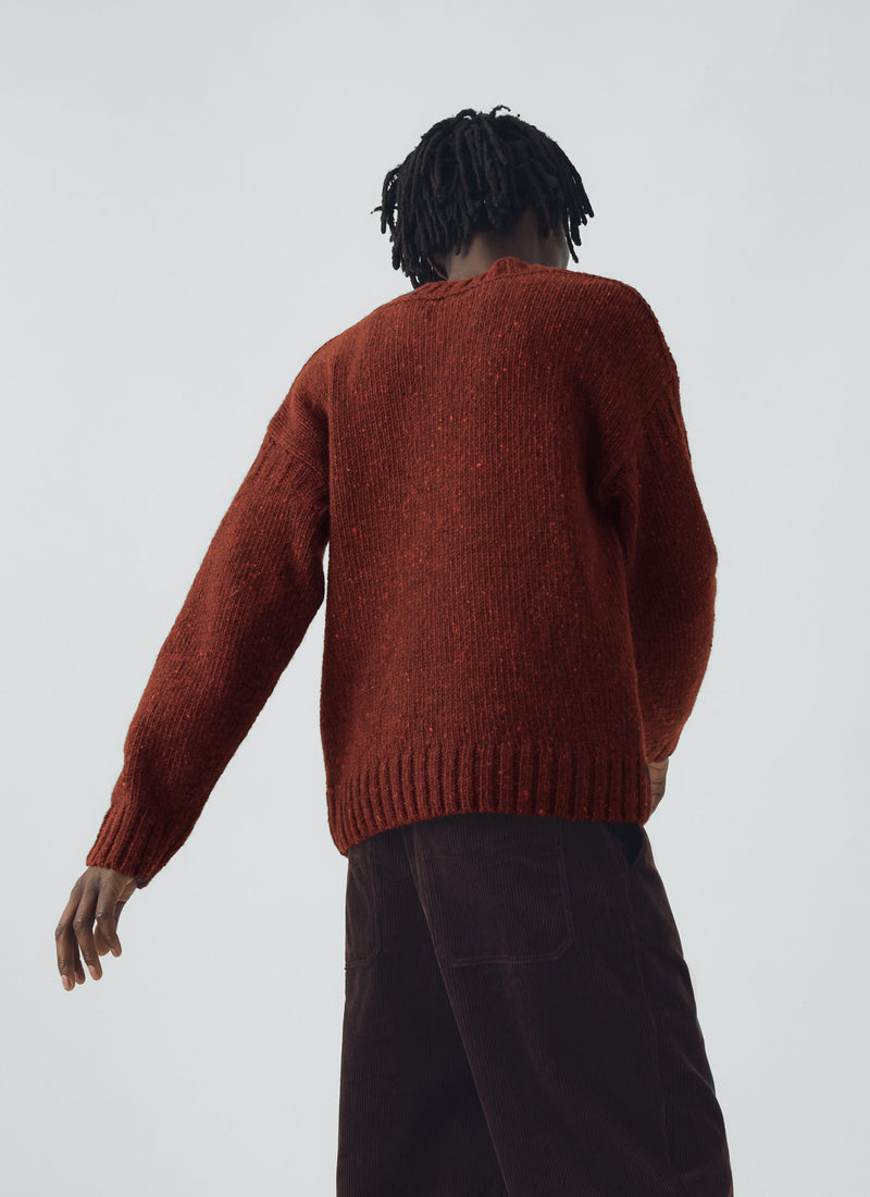 Finn Donegal Wool Sweater | Bordeaux