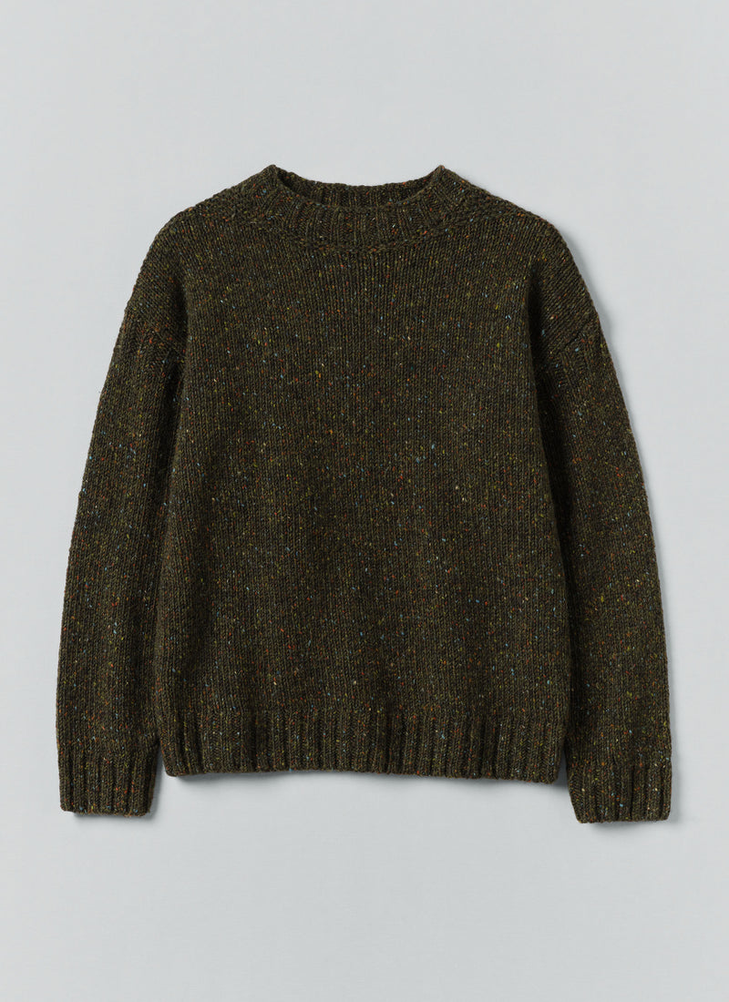 Finn Donegal Wool Sweater | Khaki