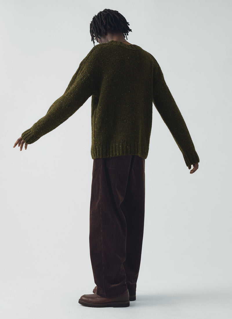Finn Donegal Wool Sweater | Khaki
