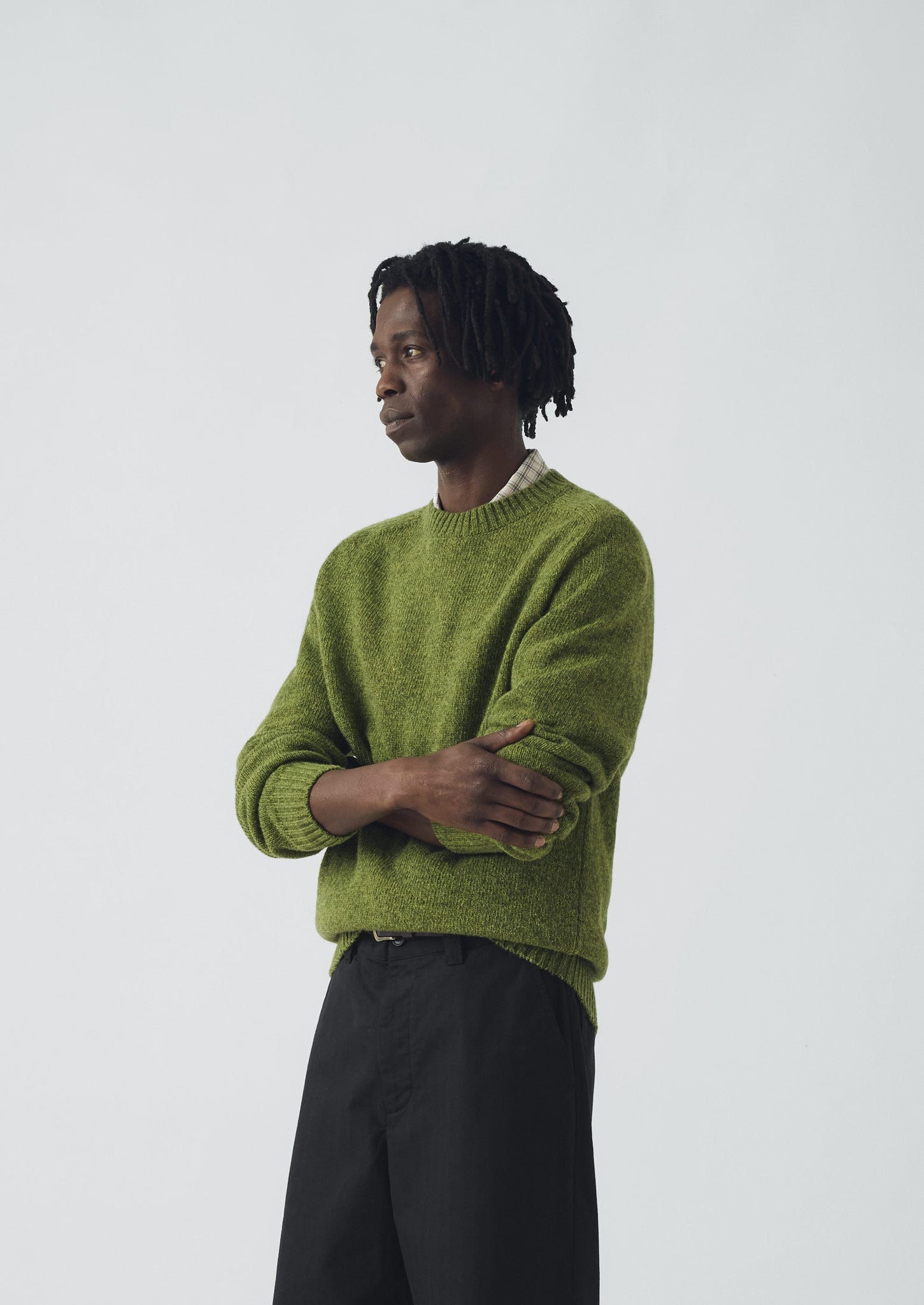 Crew Neck Wool Sweater | Apple Green