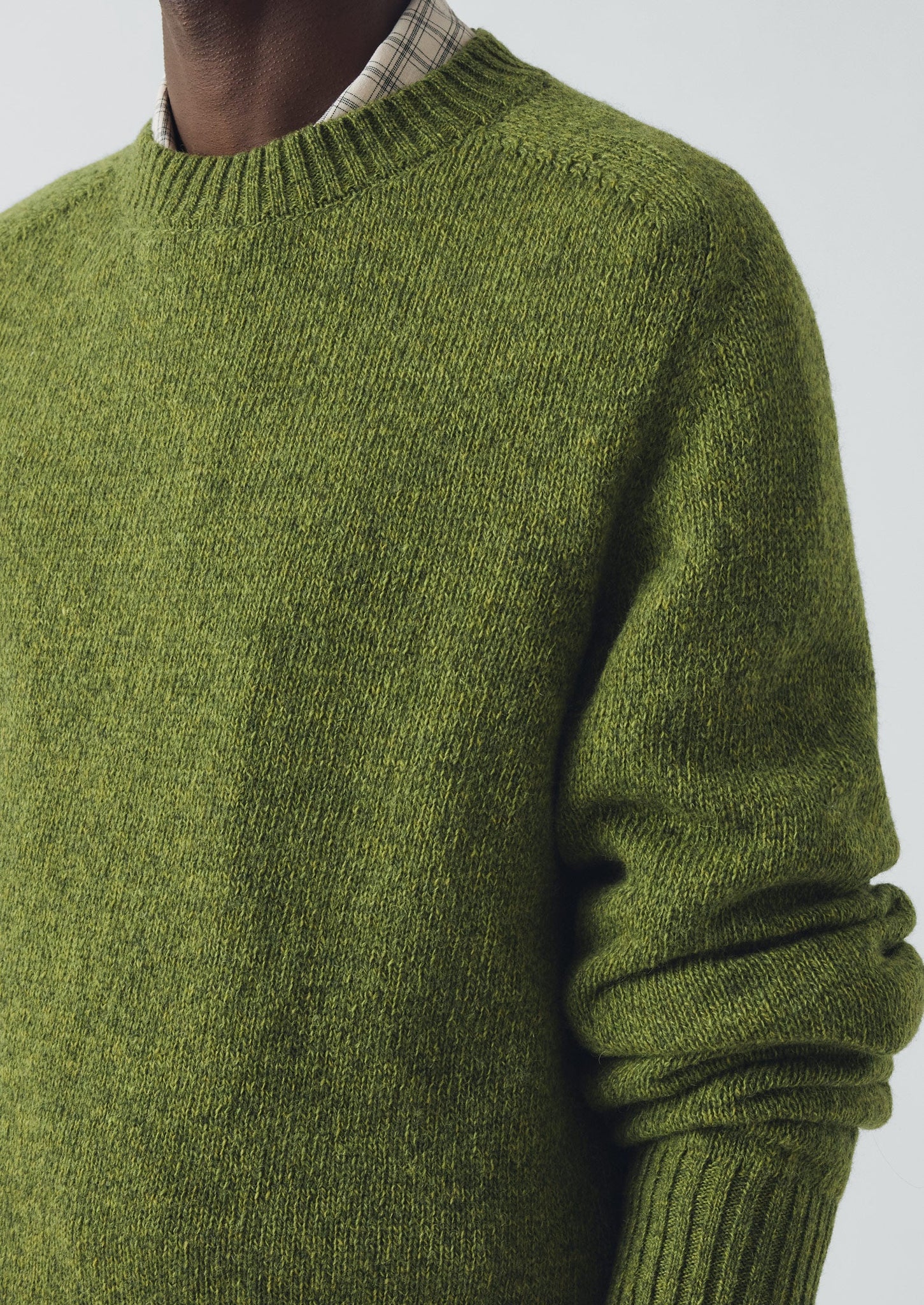 Crew Neck Wool Sweater | Apple Green