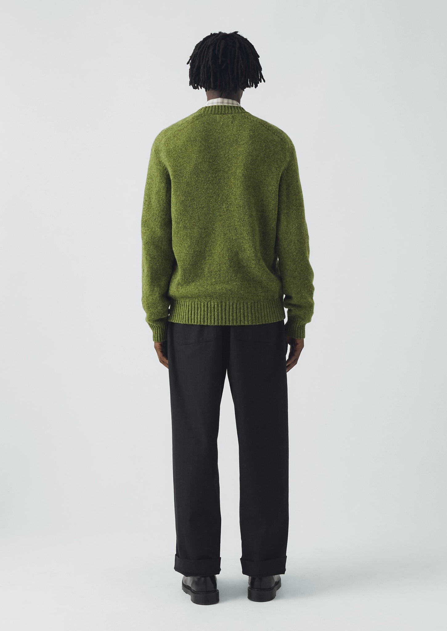 Crew Neck Wool Sweater | Apple Green