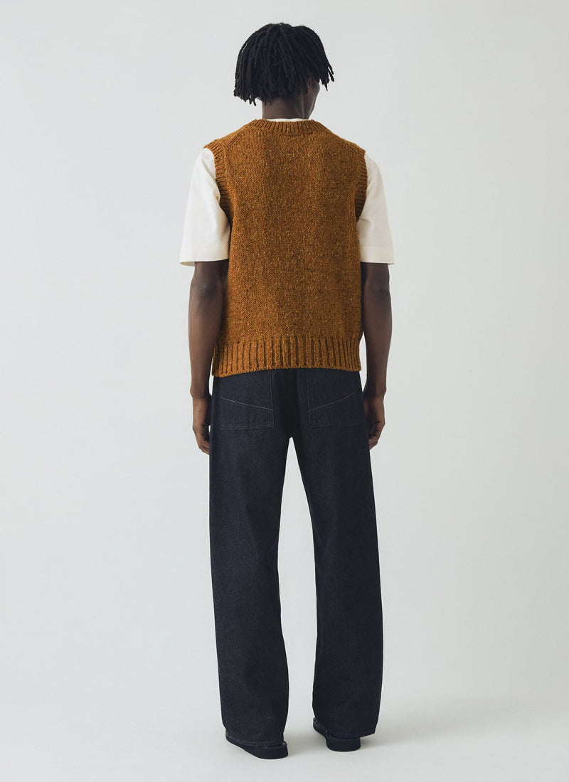 Donegal Wool Knitted Tank | Ochre