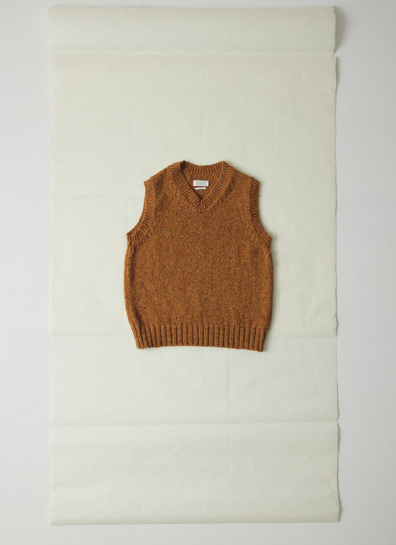 Donegal Wool Knitted Tank | Ochre