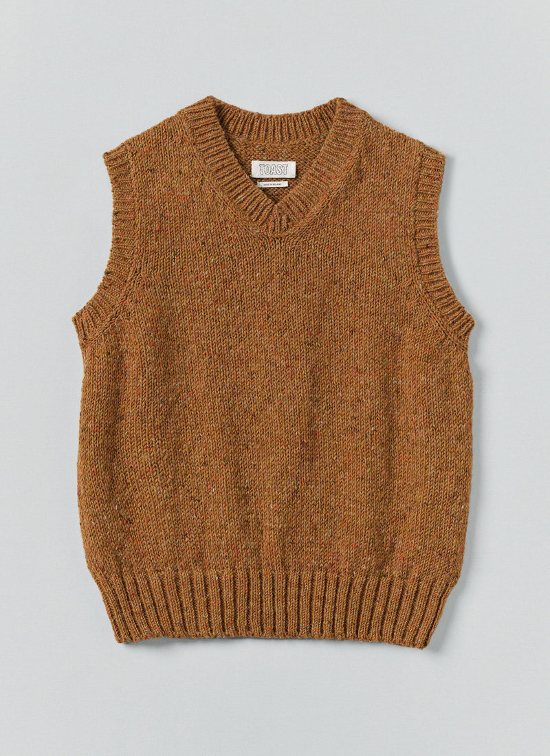 Donegal Wool Knitted Tank | Ochre