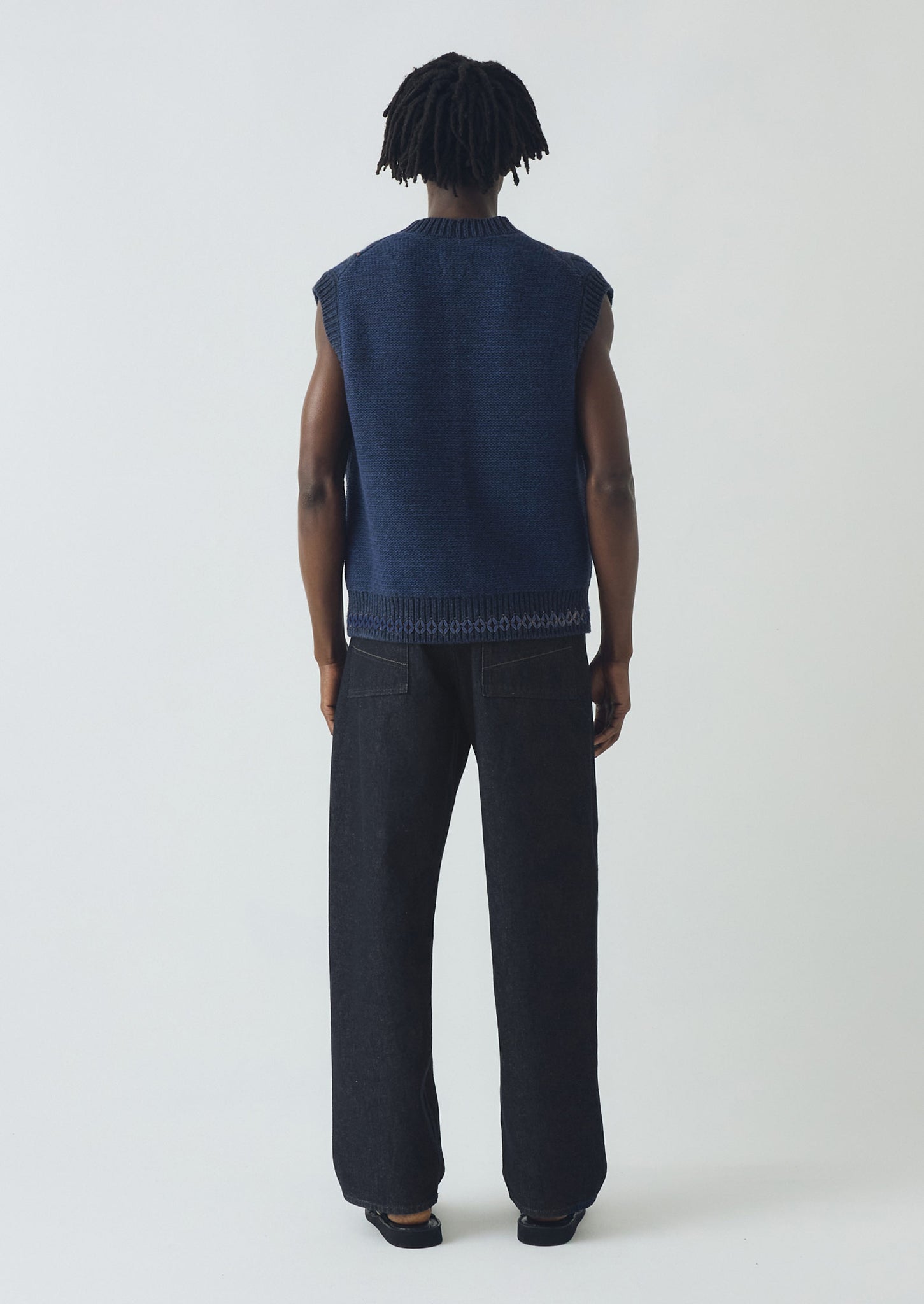 Hand Embellished Button Through Tank | Blue Multi