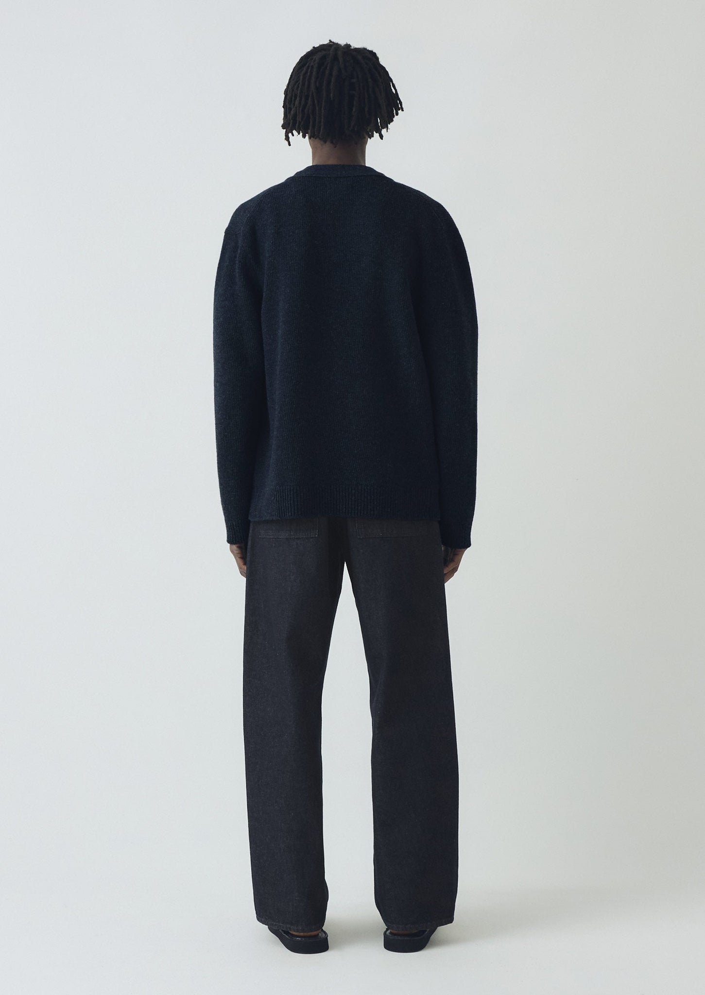 Melange Wool Cardigan | Navy Melange