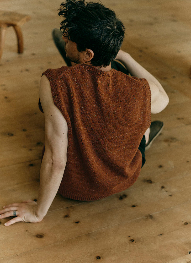 Donegal Wool Crew Neck Tank | Copper