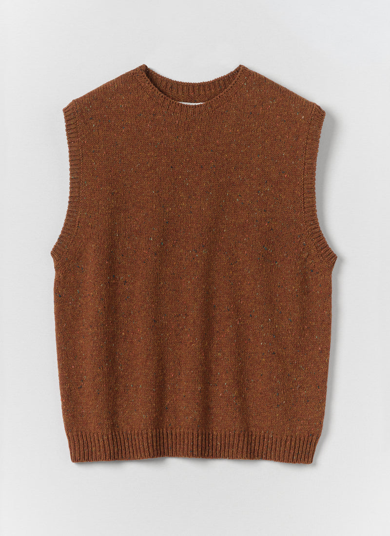 Donegal Wool Crew Neck Tank | Copper