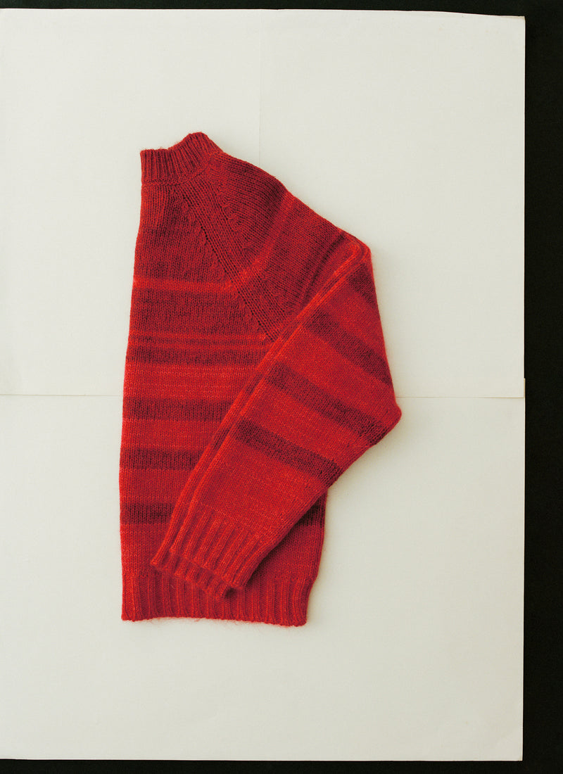 Stripe Wool Mohair Cotton Sweater | Cardinal Red