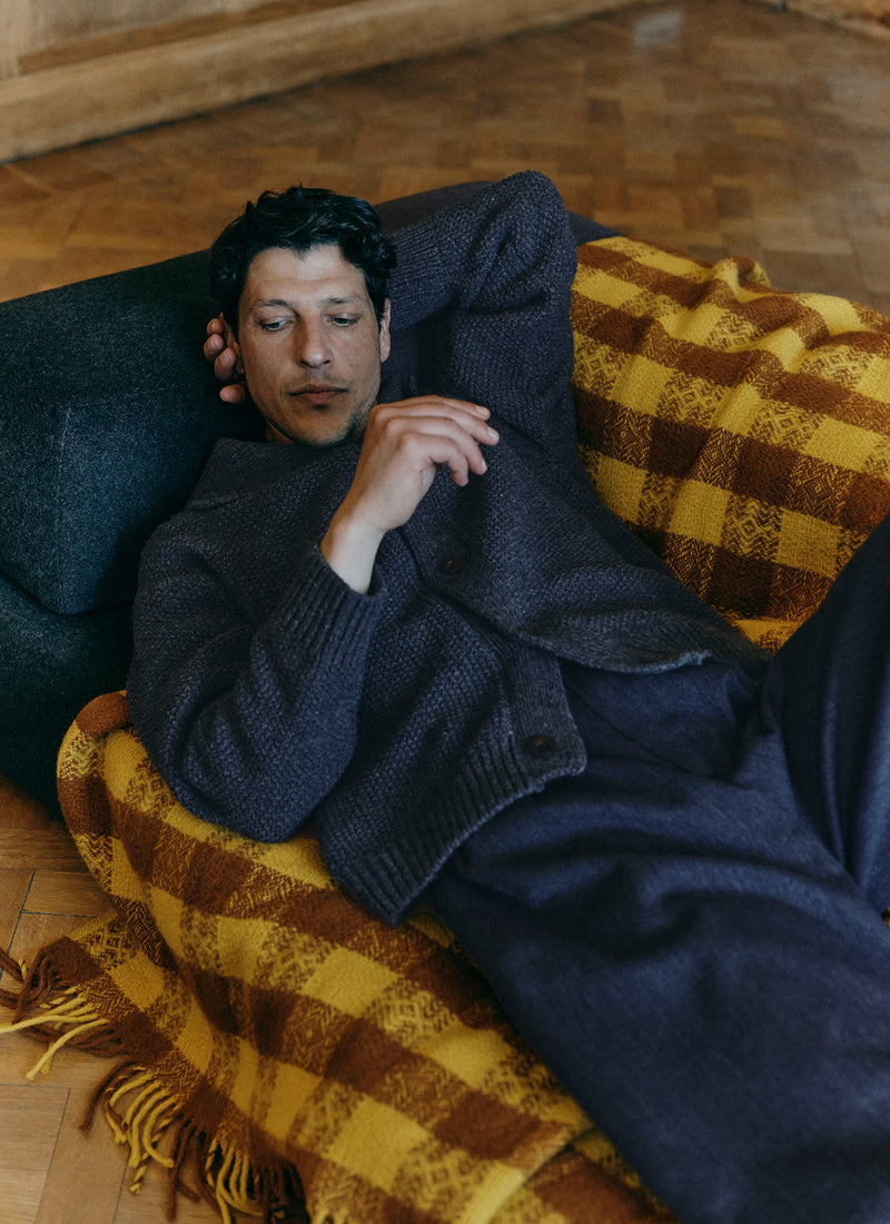 Collared Wool Cardigan | Flint Grey