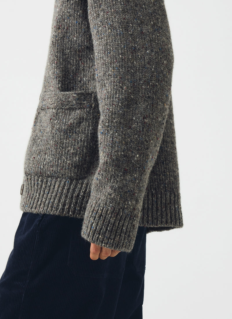 Donegal V Neck Cardigan | Iron Grey