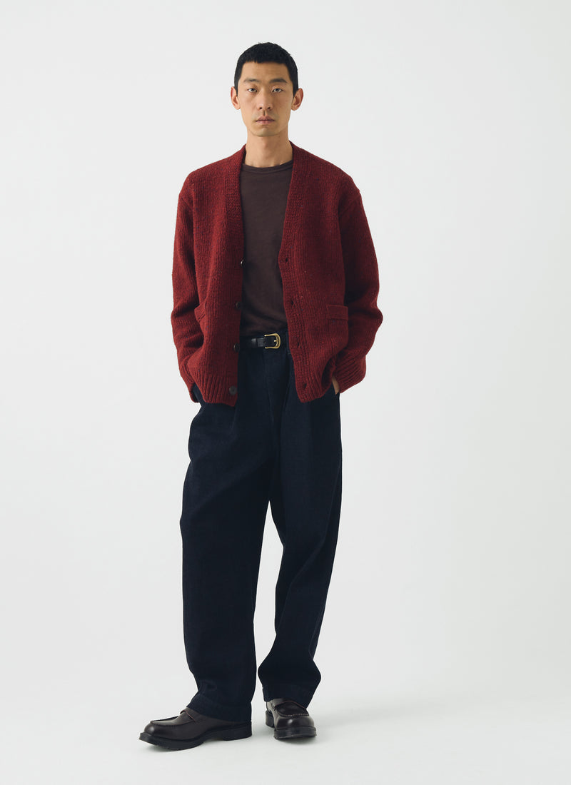 Donegal V Neck Cardigan | Russet Red