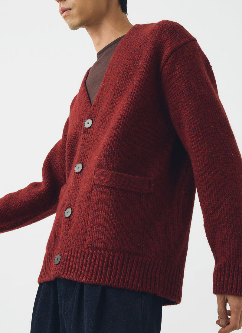 Donegal V Neck Cardigan | Russet Red