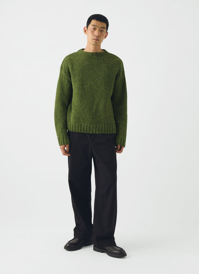 Finn Donegal Wool Sweater | Willow Green