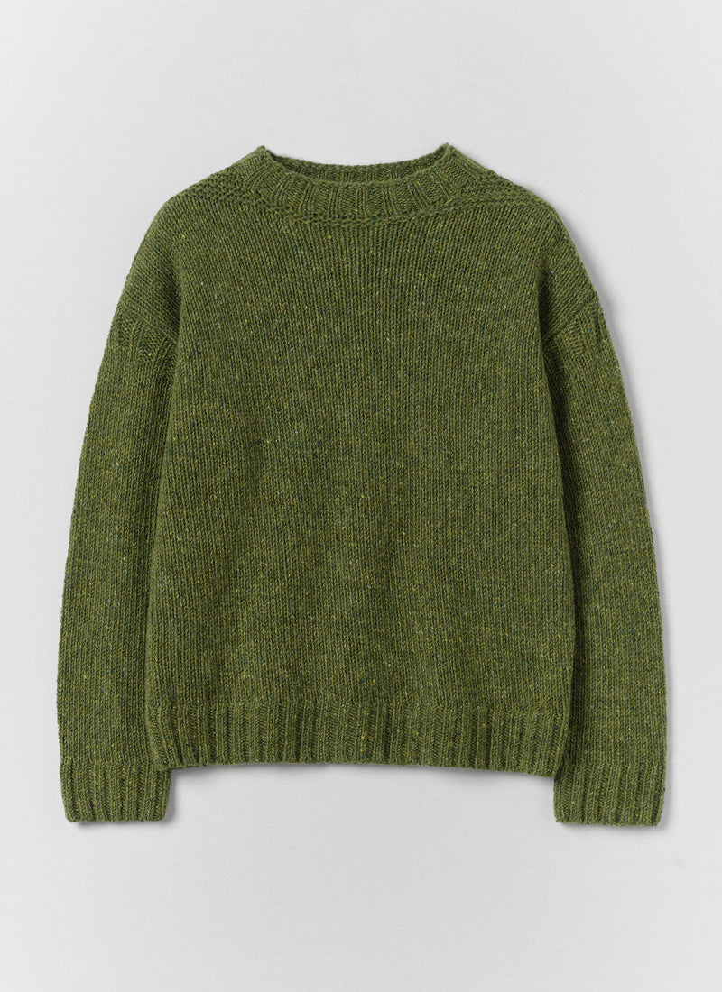 Finn Donegal Wool Sweater | Willow Green