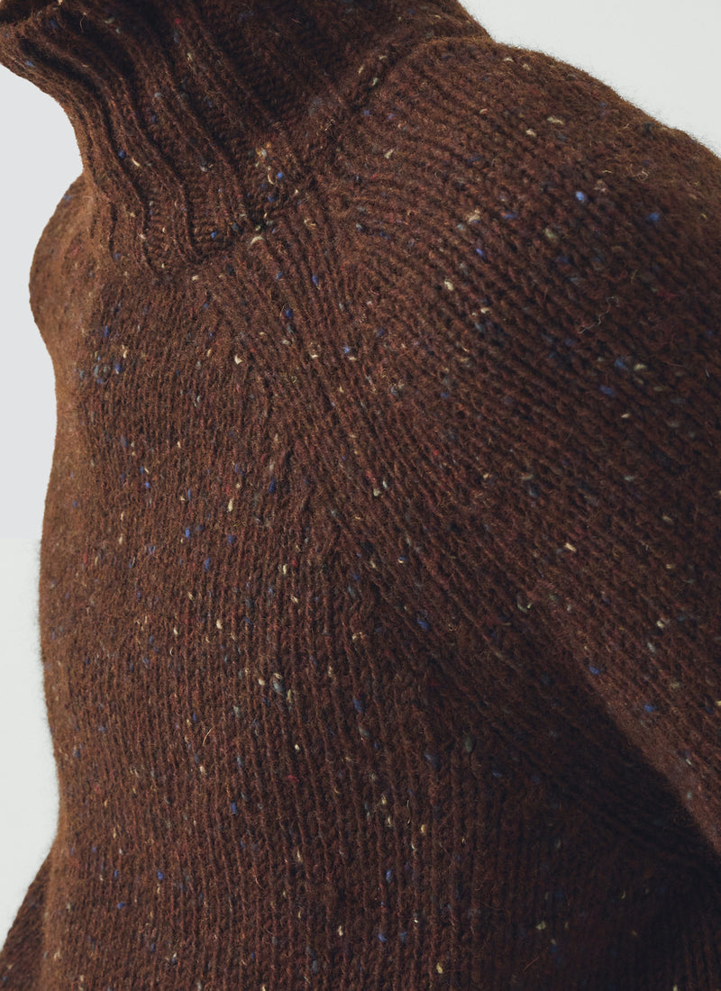 Donegal Wool Roll Neck Sweater | Red Cedar