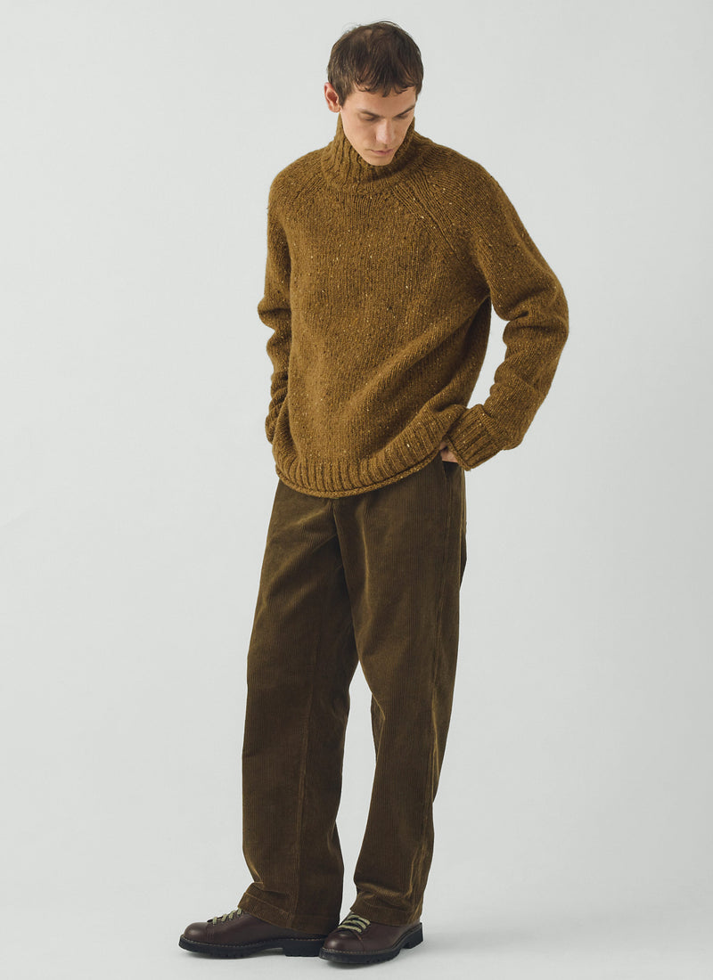 Donegal Wool Roll Neck Sweater | Straw