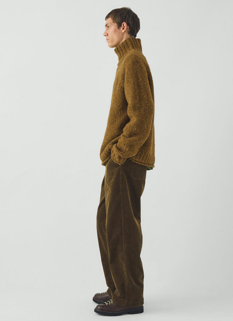 Donegal Wool Roll Neck Sweater | Straw