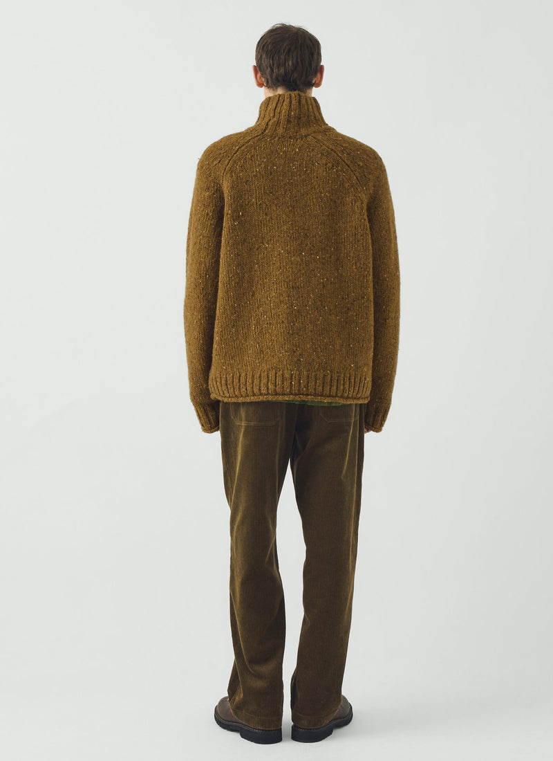 Donegal Wool Roll Neck Sweater | Straw