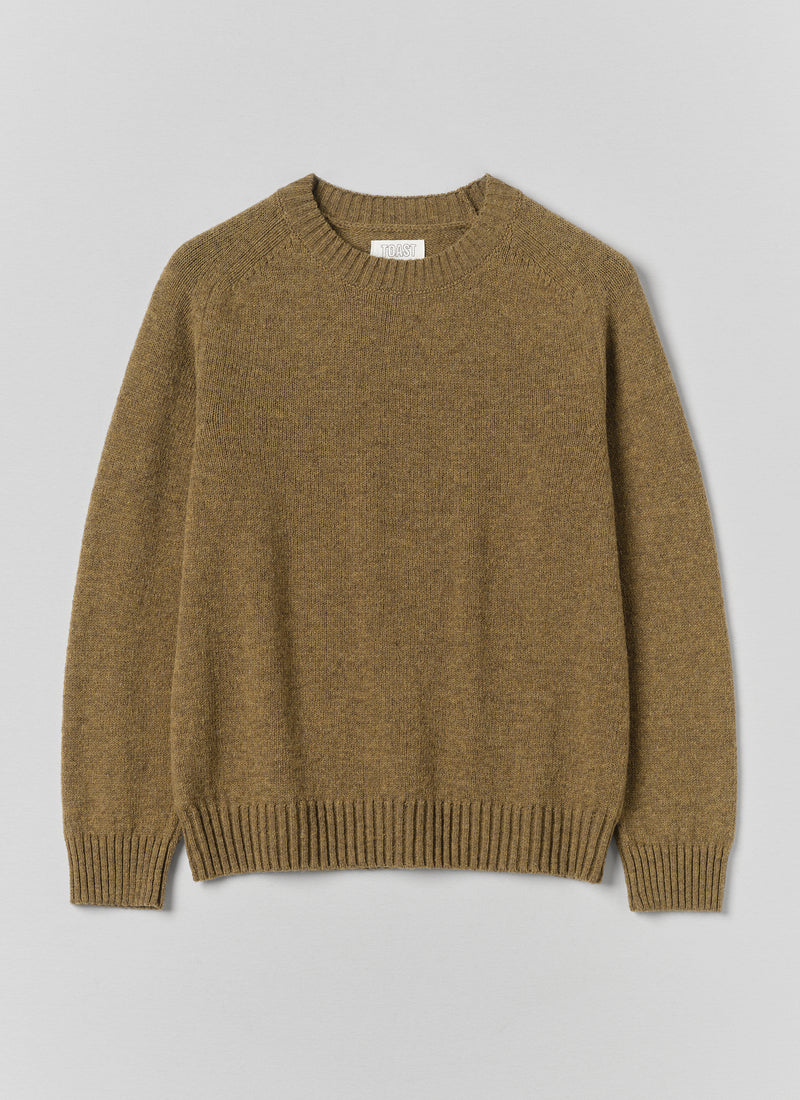 Crew Neck Wool Sweater | Dijon