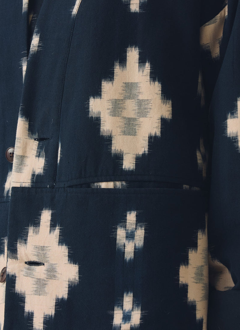 Fugue Ikat Padded Jacket | Midnight/Sand