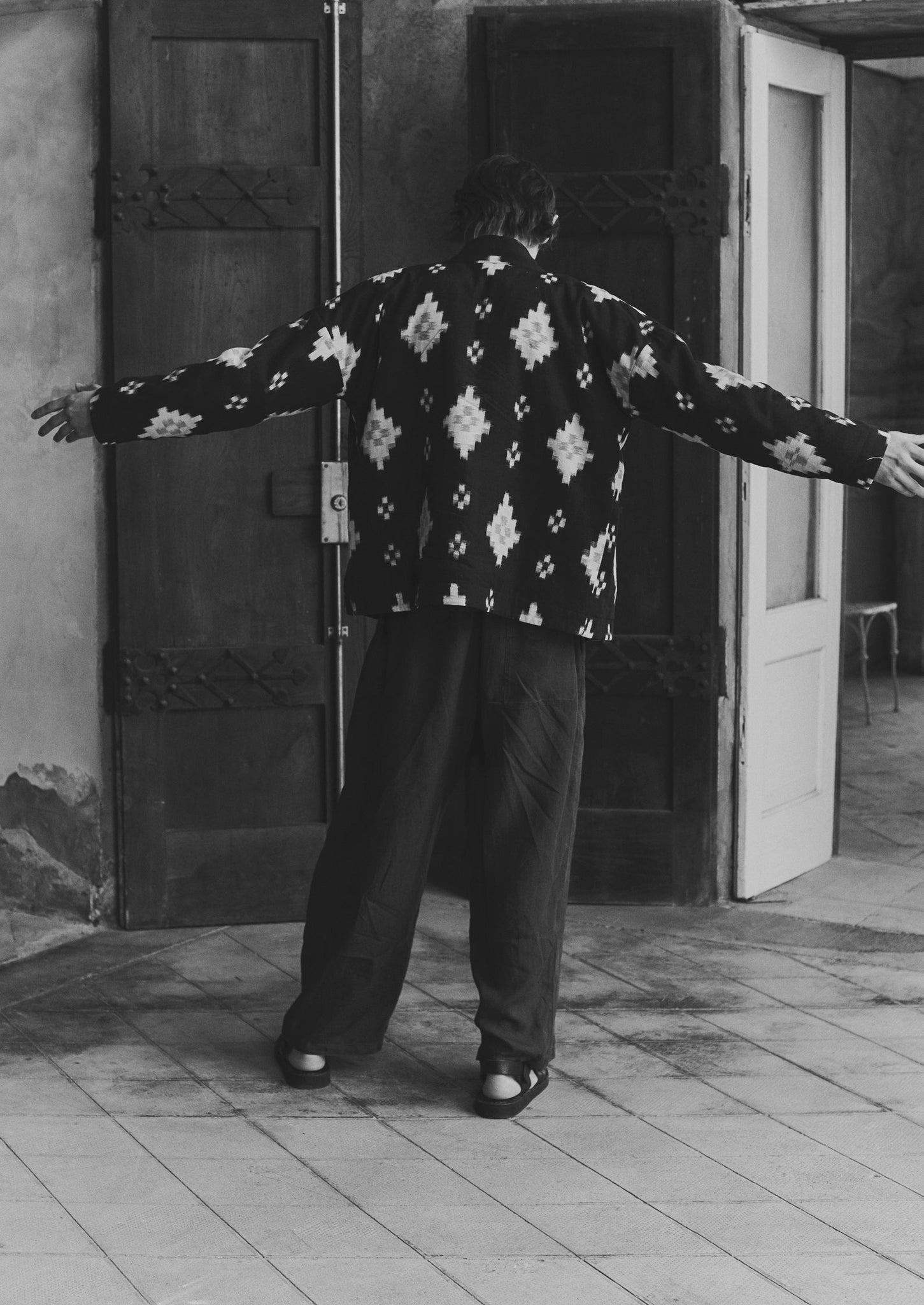 Fugue Ikat Padded Jacket | Midnight/Sand