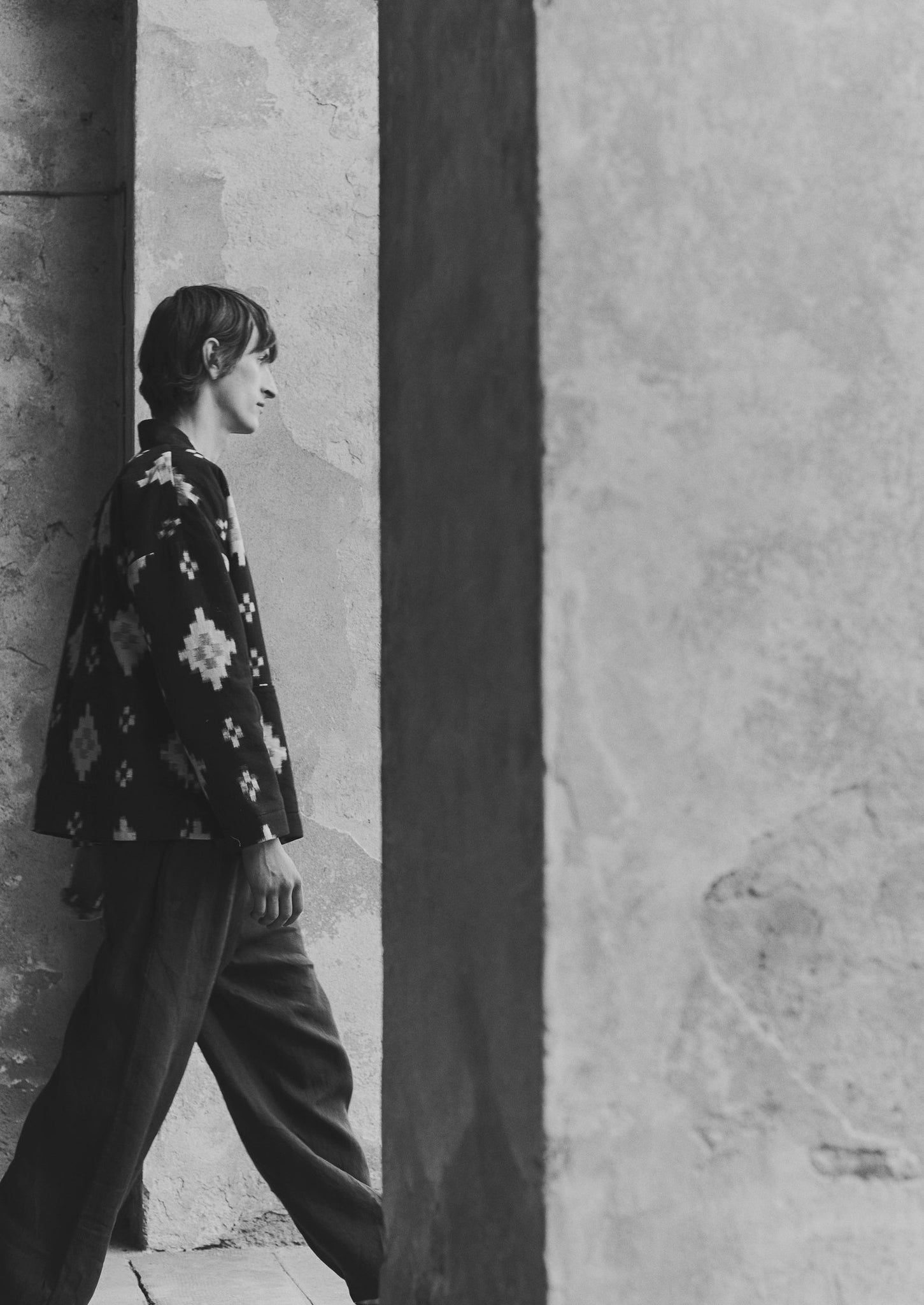 Fugue Ikat Padded Jacket | Midnight/Sand