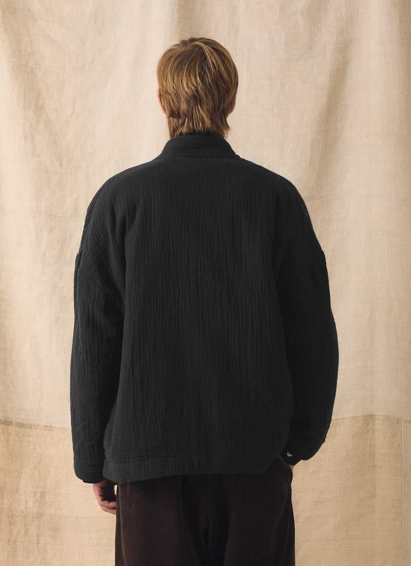 Relaxed Padded Cotton Jacket | Black Pepper