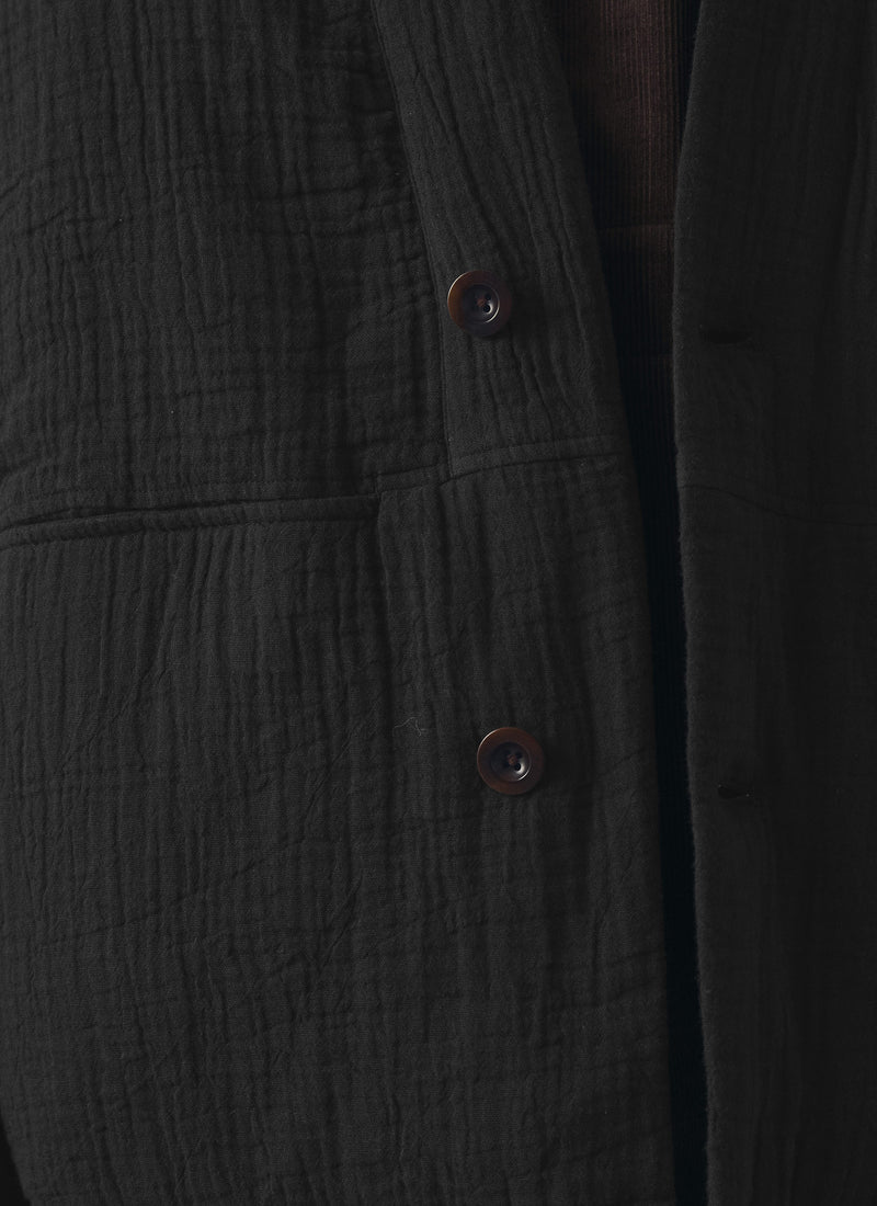 Relaxed Padded Cotton Jacket | Black Pepper