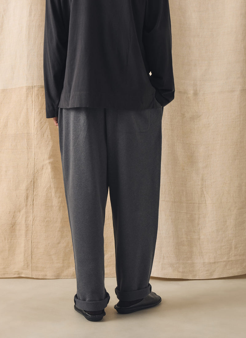 Brushed Cotton Hemp Lounge Trousers | Charcoal