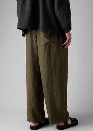 Garment Dyed Linen Drawstring Trousers | Pear