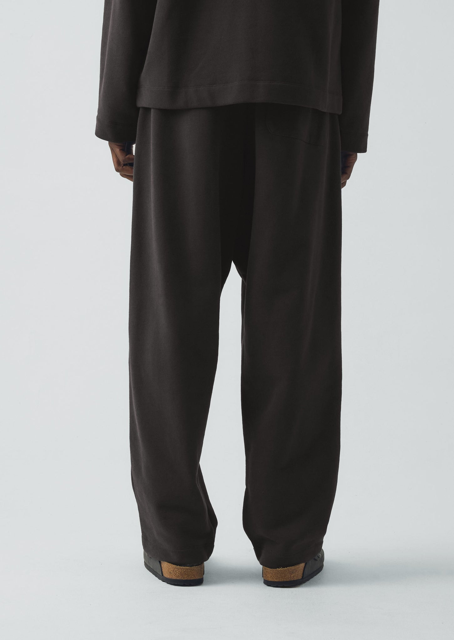 Loopback Jersey Pleated Trousers | Black Pepper