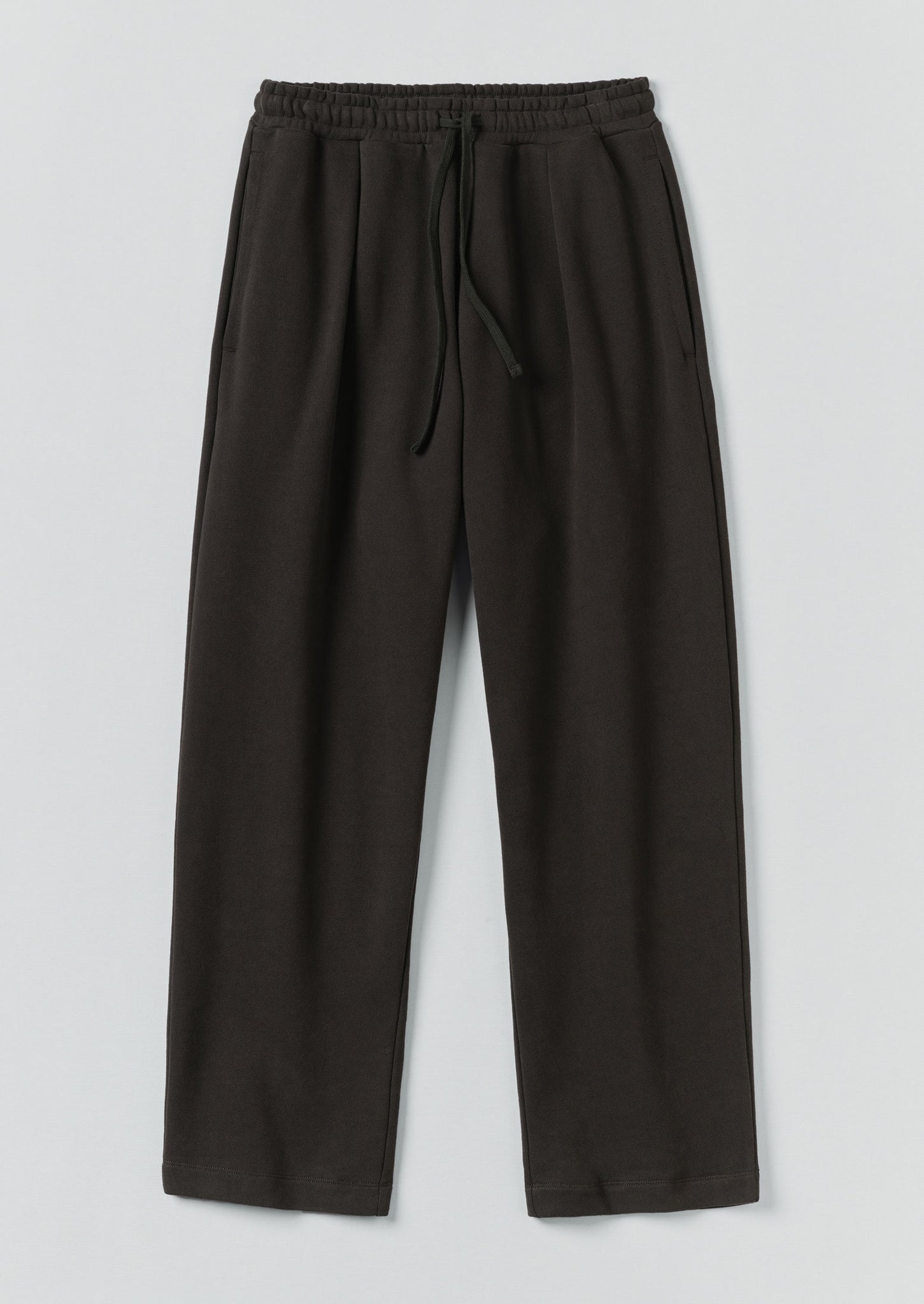 Loopback Jersey Pleated Trousers | Black Pepper