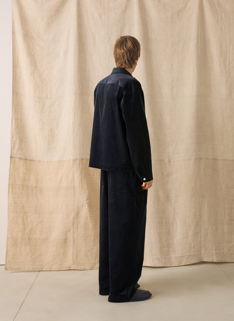 Organic Cord Lounge Trousers | Midnight