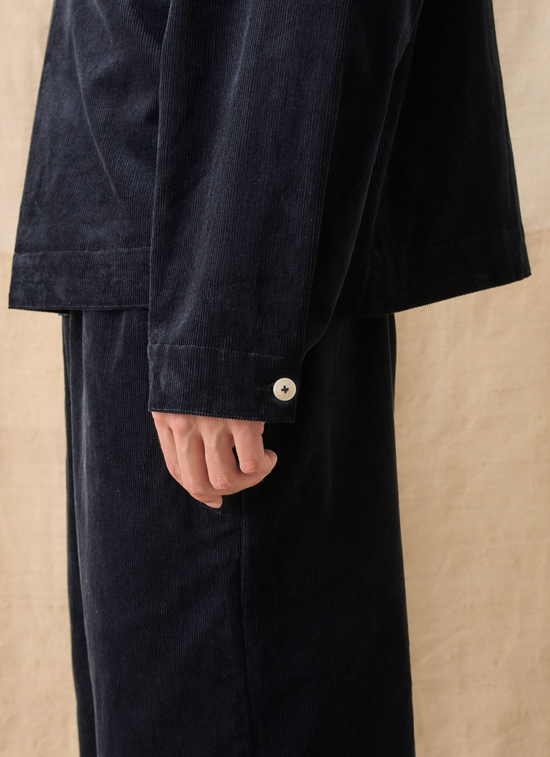 Organic Cord Lounge Trousers | Midnight
