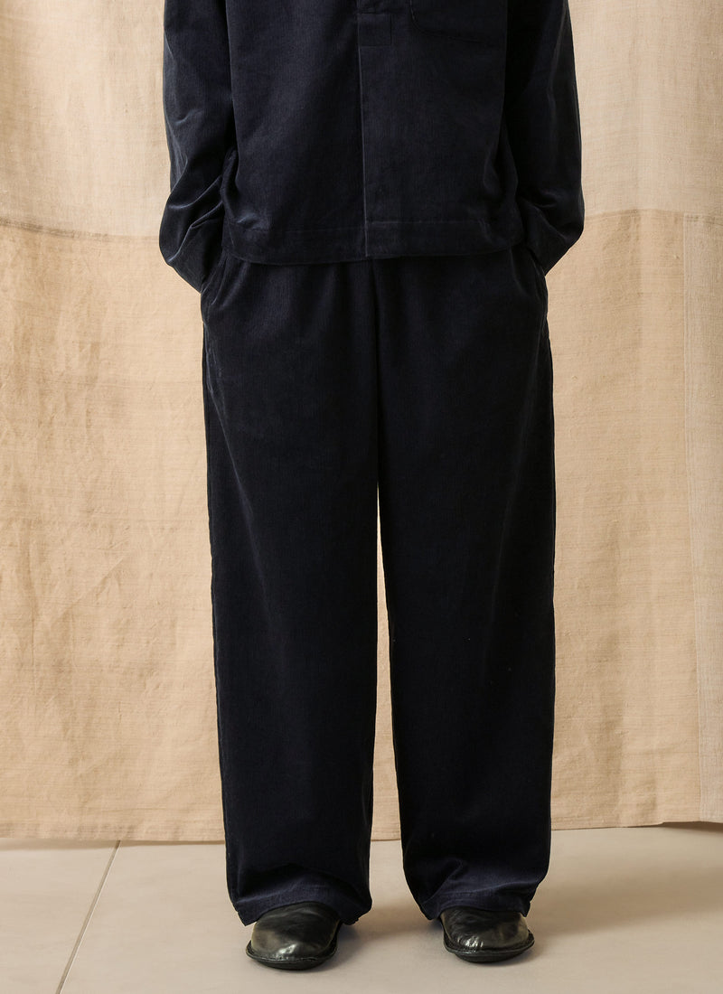 Organic Cord Lounge Trousers | Midnight