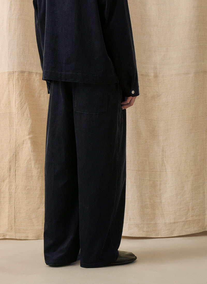 Organic Cord Lounge Trousers | Midnight