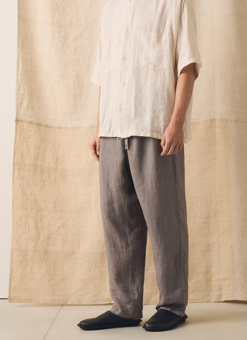 Alfie Garment Dyed Linen Trousers | Iron