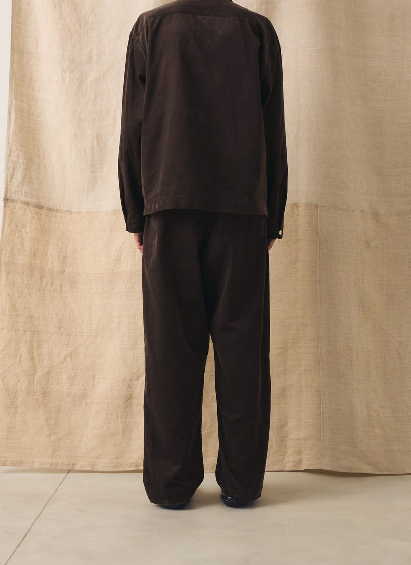 Organic Cord Lounge Trousers | Bitter Chocolate