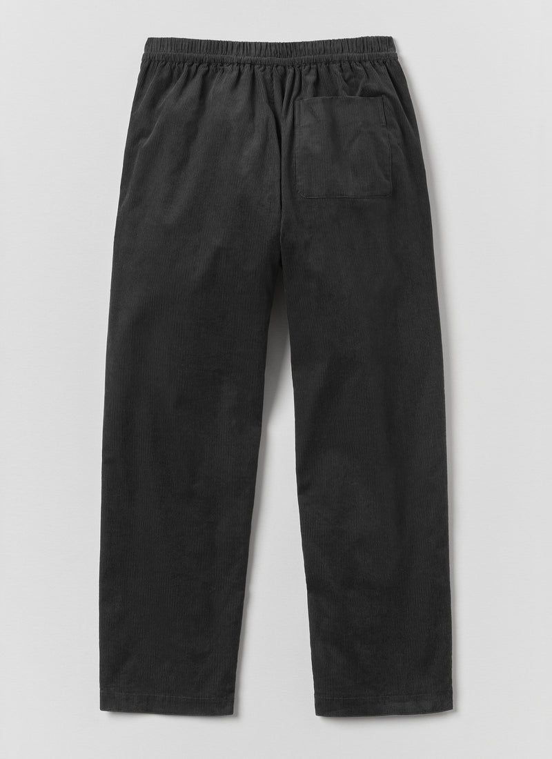 Cord Pleated Trousers | Charcoal