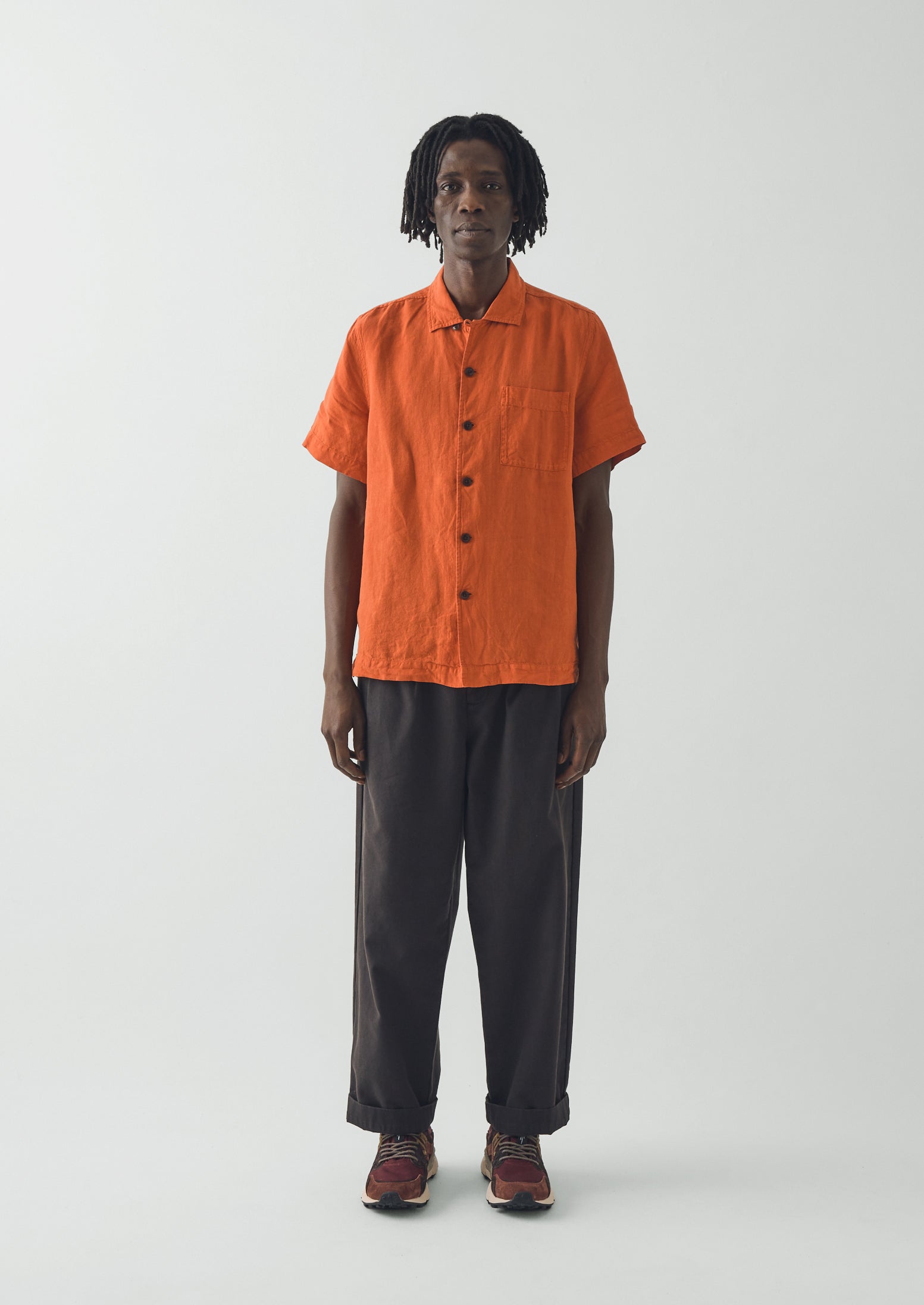 Linen Short Sleeve Shirt | Clementine | TOAST